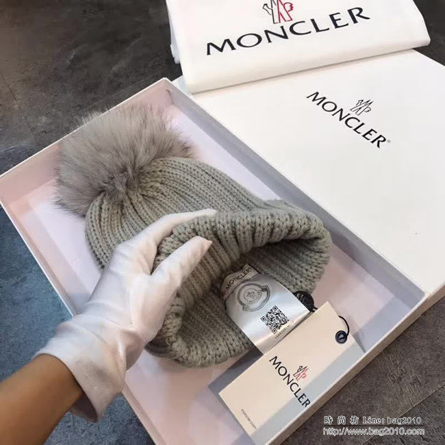 MONCIER蒙口 全新改良款 跑量款 經典火爆毛線配狐狸毛球針織帽 LLWJ7264